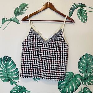 Zara Houndstooth/Suede Tank